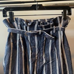 Blue and white paper bag pants. Worn once.